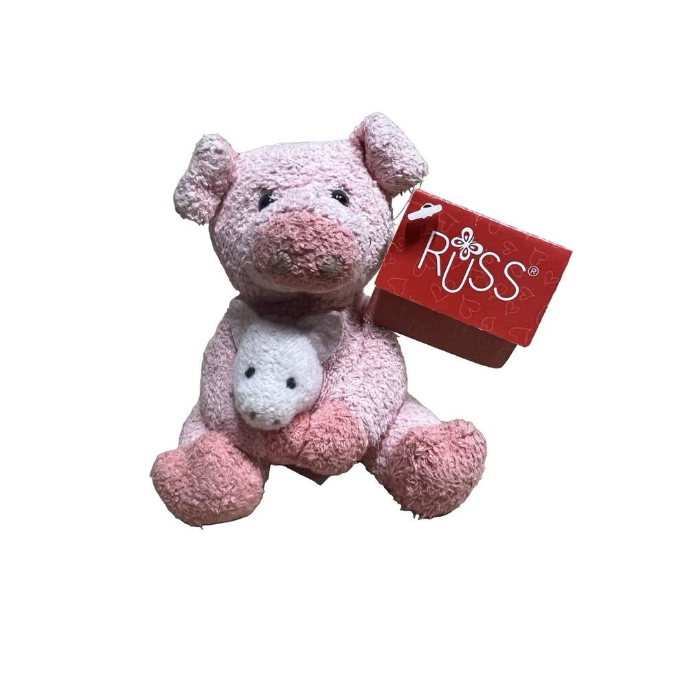Russ Luv Pets Pig Mom & Baby Mini Plush Toy 4.5"